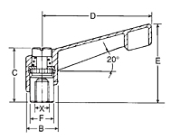 Chrome plated adjustable clamping lever schematic