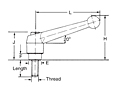 SS adjustable clamping levers w/ stud schematic